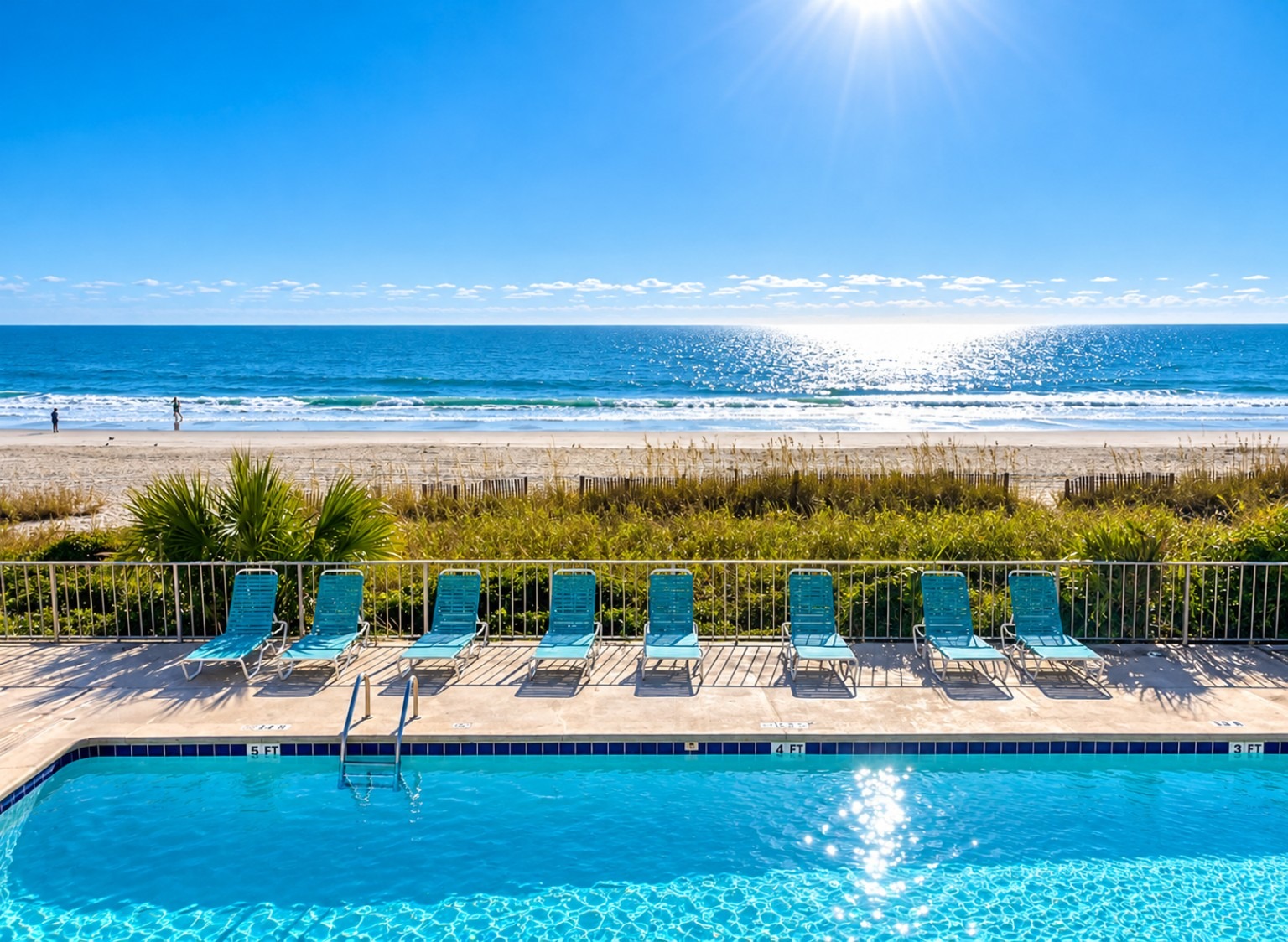 The Gazebo Inn oceanfront pool, sundeck and beach
